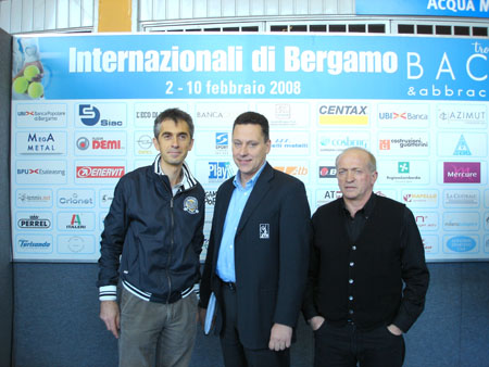 Marco Fermi, direttore del torneo, Lars Graff, Supervisor ATP, Gabriele Merelli, manager del torneo
